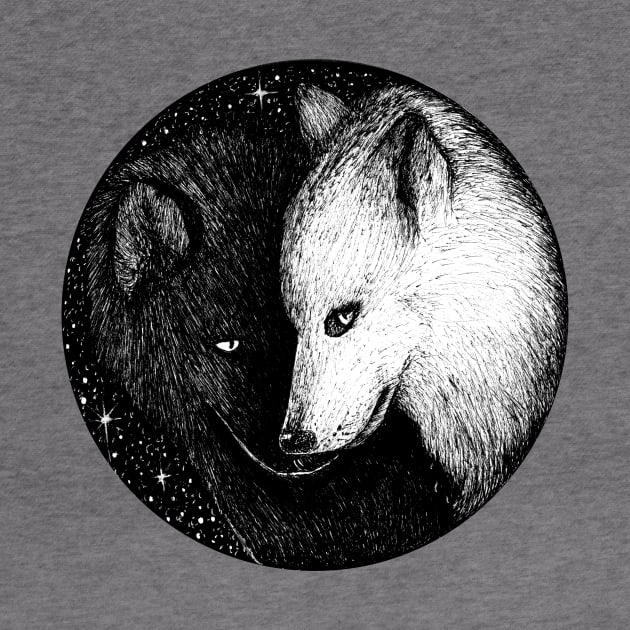 Wolves lovers - yin yang wolves by EWART